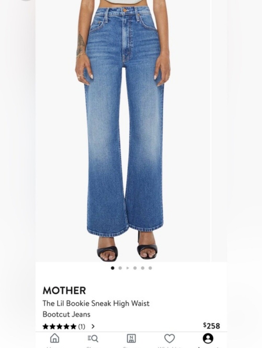 MOTHER THE LIL BOOKIE SNEAK HIGH WAIST BOOTCUT JEANS - SIZE 27